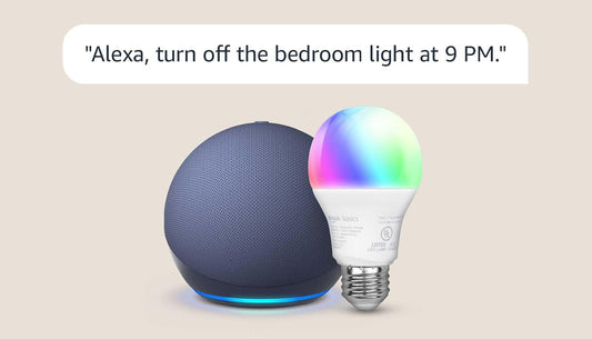 Alexa Echo Dot with Amazon Basics Smart Color Bulb